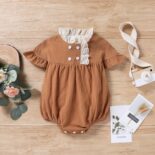 Summer New Baby Lace Collar Cute Solid Color Shorts