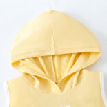 Girls Summer Print Casual Tracksuit Kids Cap Collar Pullover Vest T Two Piece Dress - Image 3