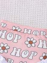 Children's clothing summer baby girl letter suspender flower letter full print shorts set - Image 2