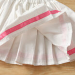 Spring and Autumn New Girls Sports Casual Letter Towel Embroidery Baseball Uniform Jacket + Pleated Skirt Set - Image 9