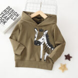 Boys' hooded sweatshirt Spring and Autumn style new small and medium-sized children's loose casual pullover animal tops children's clothing - Image 3