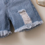 [New Style] children's clothing boy's New Year's denim suspenders and white shirt set of two - Image 6