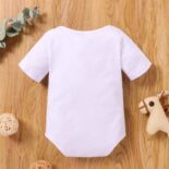 New Baby Boys and Girls Summer Short sleeved T-shirt Letter Cute Triangle jumpsuit - Image 2