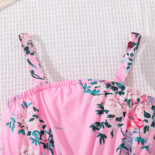 Girl's children's suit summer children's clothing foreign trade new print suspender jumpsuit short sleeve top - Image 4