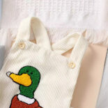 Unisex Baby Boy Girl Boy Baby Girl Corduroy Towel Embroidered Cute Duckling - Image 2