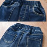 Children's clothing girls' jeans new children's spring and autumn style children's girls loose slightly flared pants - Image 3