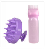 Hair tools, massage shampoo brush, shampoo bottle, head cleansing, massage, combing, drying, washing bottle, hair care set - Image 9