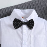 Style children's clothes boys, summer new boys' small suits, baby short-sleeved shirts, bib pants two-piece set - Image 4