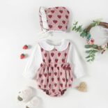 Baby onesies, baby girls, fart clothes, new year full moon clothes, autumn and winter, velvet baby clothes, newborn crawling clothes