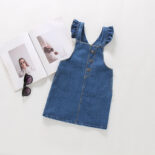 Spring and Autumn children's clothing versatile children's strap skirt tops, baby denim skirts, trendy style, girls' skirts, suspenders - Image 2