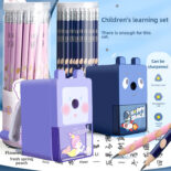 Clicker bear pencil elementary school student corrects grip posture with hole pencil 2b triangle grip child beginner 2b than HB pen - Image 3