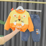 Baby autumn suit new boy cartoon long sleeve two-piece set children's girl suit