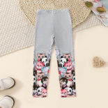 Girls' leggings, spring and autumn prints, cute cartoon animals, trousers, girls' leggings, casual - Image 2