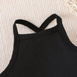 Fashion baby striped triangle summer new fashion casual suspender solid color - Image 2