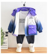Boys' cotton clothes winter new children's winter clothes down cotton jacket coat gradient baby cotton jacket fried street - Image 2