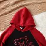 Men's and women's spring clothes version of children's clothes spring new children's sweatshirt baby two-piece printed sweatshirt - Image 4