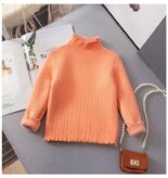 Spot girls plush semi-turtleneck sweater baby girl white inner sweater girl knitwear children's integrated fleece - Image 7