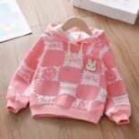 Girls' sweatshirt spring new foreign style baby girl long sleeve hooded top fashionable small and medium set spring and autumn coat - Image 3