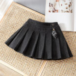 Girls' Woolen Pleated Skirt  for Kids Versatile Skirt for Kids Wear - Image 4