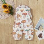 Summer new men's and women's baby pocket sleeveless printed long leg crawling clothes - Image 7