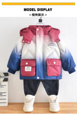 Boys' cotton clothes winter new children's winter clothes down cotton jacket coat gradient baby cotton jacket fried street