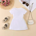 Girls style summer letter short-sleeved dresses are sent on behalf of one piece - Image 2