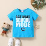 Summer boy and girl baby letter hot stamping refreshing cute little fresh thin short