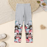 Girls' leggings, spring and autumn prints, cute cartoon animals, trousers, girls' leggings, casual