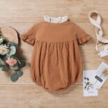 Summer New Baby Lace Collar Cute Solid Color Shorts - Image 2