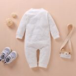 Children's clothing autumn long sleeved cute letter beige spring and autumn crawling clothes jumpsuit - Image 4