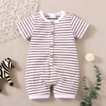 leisure new summer baby boys and girls striped jumpsuit - Image 3
