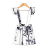 Children's clothing girls tie-dye strap skirt spring and summer new children's black and white gradient small flying sleeve skirt tide - Image 2