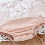 Summer new embroidered lace camisole for newborns, baby triangle clothes - Image 4