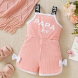 New summer baby girl letter print "Daddy's Daughter" lace suspender fashion jumpsuit - Image 5