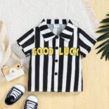 Children's clothing summer new style men's and women's baby striped printed set - Image 3