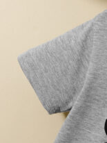 Summer Boys Fashion T-Shirt Fun Letter Print Short Sleeve Top - Image 4