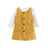 BABY children's clothes baby autumn clothes set ins baby corduroy strap skirt two-piece set - Image 5
