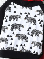 Boys' new hooded suit, long sleeves with plaid printed trousers, two-piece set - Image 4