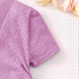 Middle and large children's summer new slim tight small fresh short sleeve hip skirt dress - Image 3