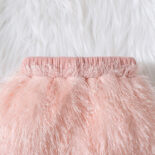 Children's clothing  style plush long-sleeved round neck pullover top with plush short skirt two-piece set for small and medium-sized children - Image 8
