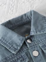 Spring and Autumn Baby Set Baby Girl Fawn Embroidery Short Denim Jacket Printed Skirt Two Piece Set - Image 5
