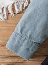 Spring and Autumn Baby Set Baby Girl Fawn Embroidery Short Denim Jacket Printed Skirt Two Piece Set - Image 7