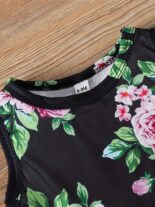 Spring and Autumn Baby Set Baby Girl Fawn Embroidery Short Denim Jacket Printed Skirt Two Piece Set - Image 8