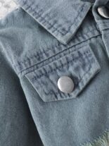 Baby girl spring and autumn sleeveless fawn print dress denim embroidery long sleeve jacket - Image 11