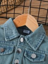 Baby girl spring and autumn sleeveless fawn print dress denim embroidery long sleeve jacket - Image 4