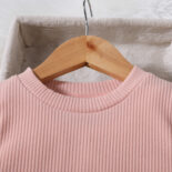 Children's clothing  style plush long-sleeved round neck pullover top with plush short skirt two-piece set for small and medium-sized children - Image 11
