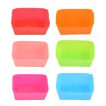 Rectangular silicone cake cup household muffin cup jelly pudding DIY cake baking mold - Image 5