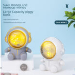 Creative astronaut night light cartoon piggy bank eye protection atmosphere light bedroom decoration starry sky book lamp birthday gift