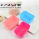 Rectangular silicone cake cup household muffin cup jelly pudding DIY cake baking mold - Image 2