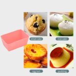 Rectangular silicone cake cup household muffin cup jelly pudding DIY cake baking mold - Image 4